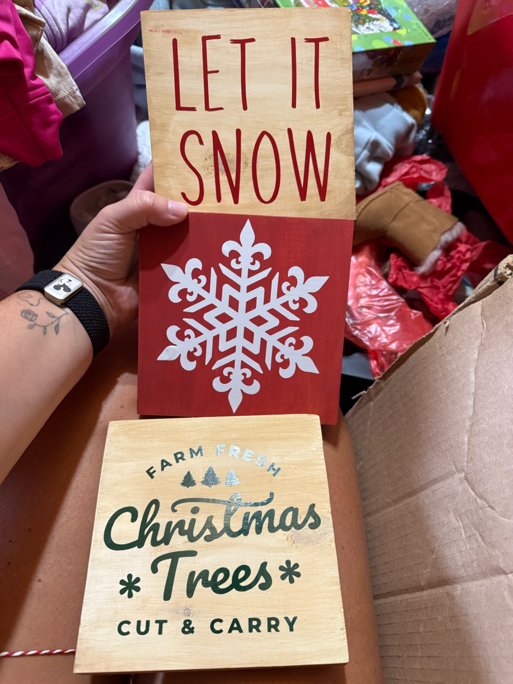 Wooden Christmas signs